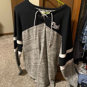 💋SOLD💋PINK lace up sweatshirt